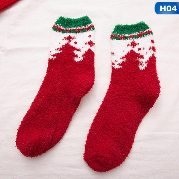 Women Ladies Cute Santa Coral Fleece Xmas Thicken Warm Fluffy Winter Floor Socks Women Ladies Cute Santa Coral Fleece Xmas Thicken Warm Fluffy Winter Floor Socks